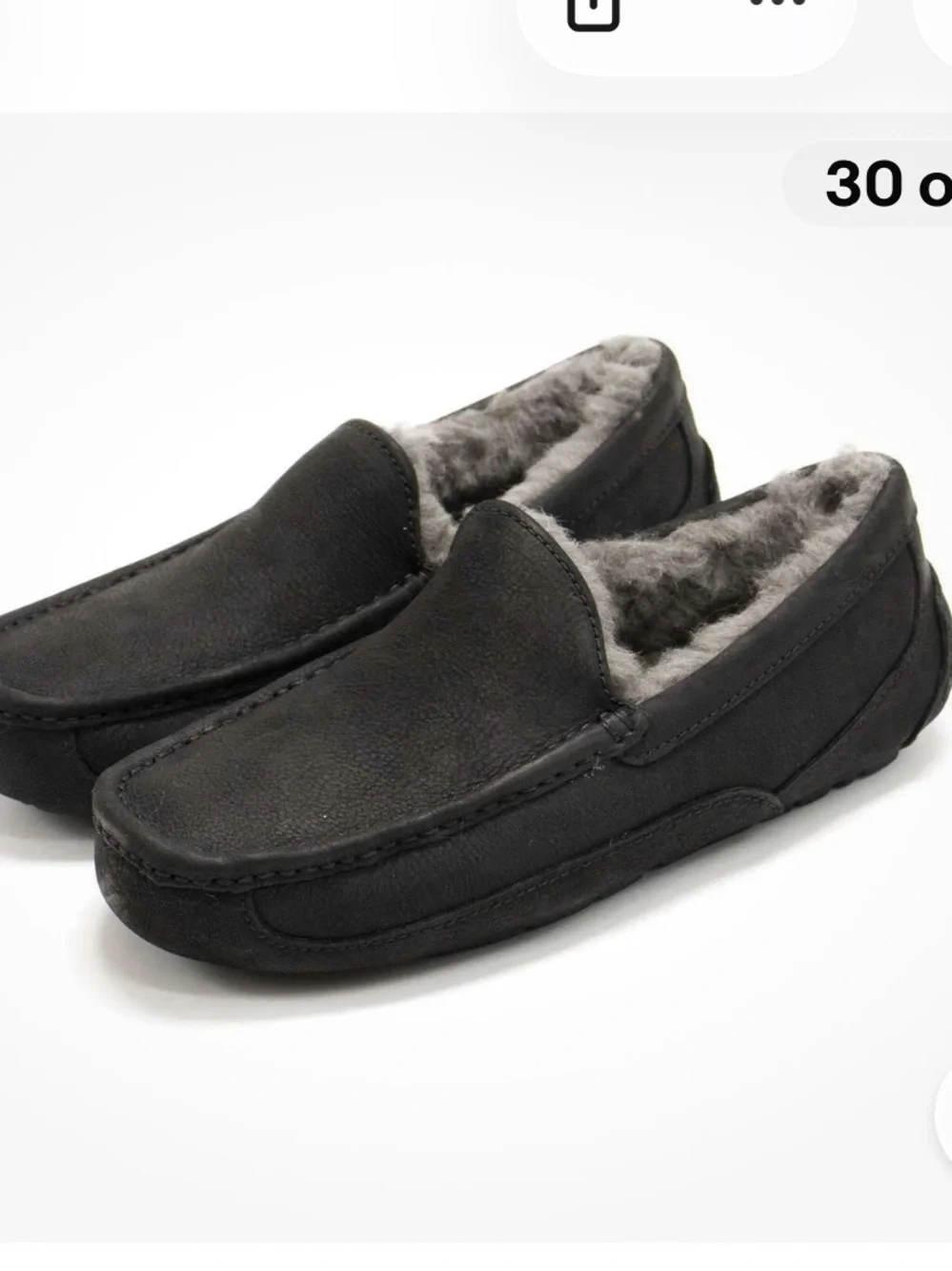UGG Men's Black Suede Slip-On Shearling-Lined Loafers